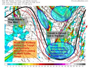 12Z GFS Showing A Far Different Pattern Aloft Early Week. Image Credit: Weatherbell