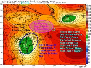 12Z GEFS Showing Uncertainty In The Forecast For Next Week. Image Credit; Weatherbell