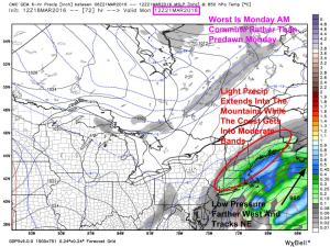 12Z CMC (GEM) Showing A Slightly Stronger Solution. Image Credit; Weatherbell