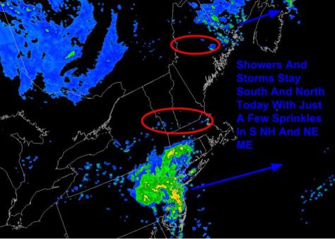 HRRR Model Showing Our Area Mainly Dry Today 