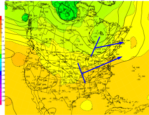 This Morning's 500mb Analysis Showing A Broadly Zonal Pattern. Image Credit: Meteocentre