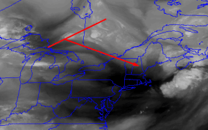 WV Imagery Showing A Disturbance Dropping SE This Morning. Image Credit: SSEC