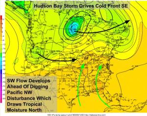 Upper Air Observations From 12Z Today Show The Setup For Heavy Weekend Rain. Image Credit: Meteocentre