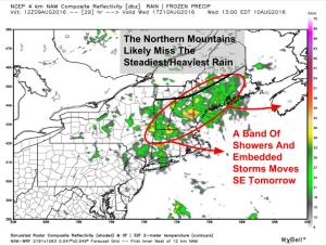 12Z 4km NAM Giving An Idea Of What The Radar Could Look Like Tomorrow Afternoon. Image Credit: Weatherbell