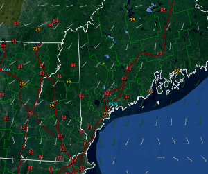 Warm But Not Hot Temps This Evening Along With Light Winds.