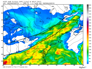 12Z 12km NAM Showing A High-Energy Solution. Image Credit: Weatherbell