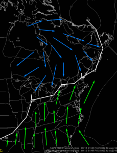 12Z GFS Showing The Front And Waves Along It Friday Evening