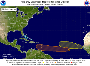 2PM NHC Tropical Weather Outlook. Credit: NHC