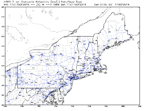 HRRR Showing Storms Sweeping Quickly Offshore This Morning. Credit: Weatherbell