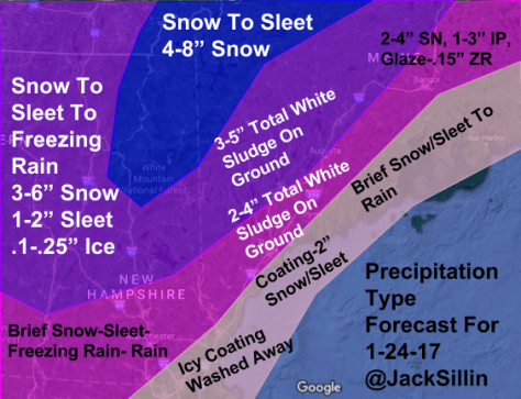 Precip Type/Amount Forecast For Tomorrow Night Through Tuesday Evening