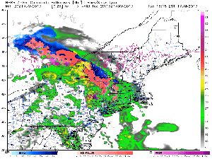 HRRR Showing Snow Evolving Tonight And Tomorrow. Credit: Weatherbell