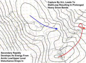 Surface Map Showing Low Pressure Just Developing Over Virginia. Image Credit: SPC