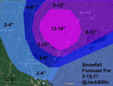 Snowfall Forecast Through Thursday Afternoon