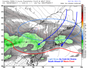 18Z RGEM Showing Light Snow During The Day Tomorrow