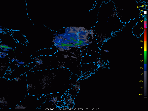 Radar Showing Light Snow Approaching This Evening. Credit: COD