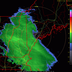 2:15 PM Radar Showing Moderate Snow Moving In. Image Credit: COD