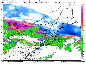 HRRR Model Showing Snow Intensifying And Changing To Sleet/Freezing Rain Tonight Into Tomorrow Morning. Credit: Weathebell